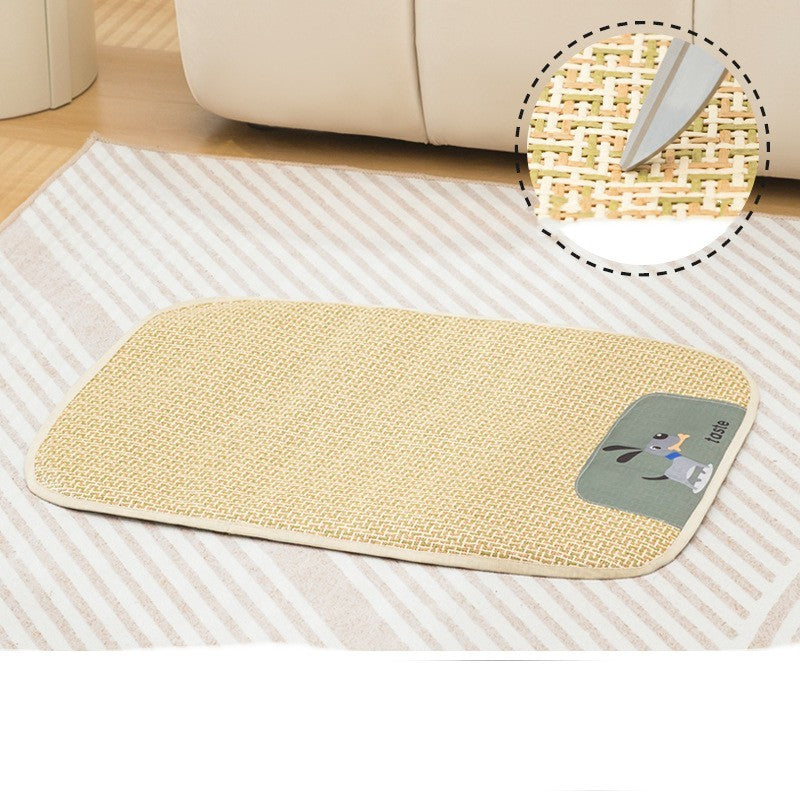 Summer Cooling Pet Mat – Ice-Silk Comfort Pad for Dogs & Cats (Dog Design)