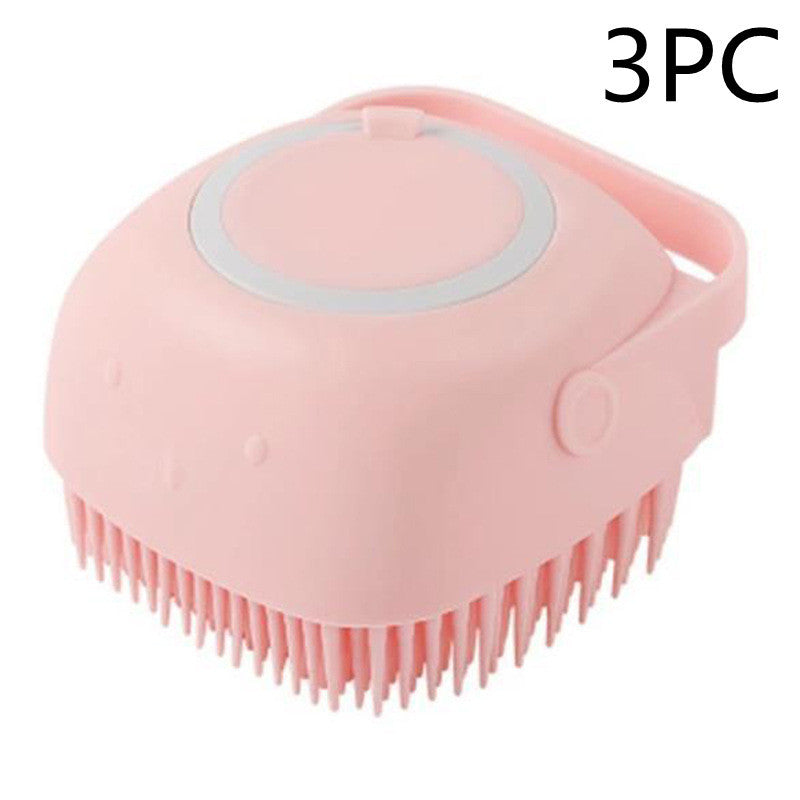 2-in-1 Pet Bath & Massage Brush | Shampoo Dispenser Grooming Tool for Dogs & Cats