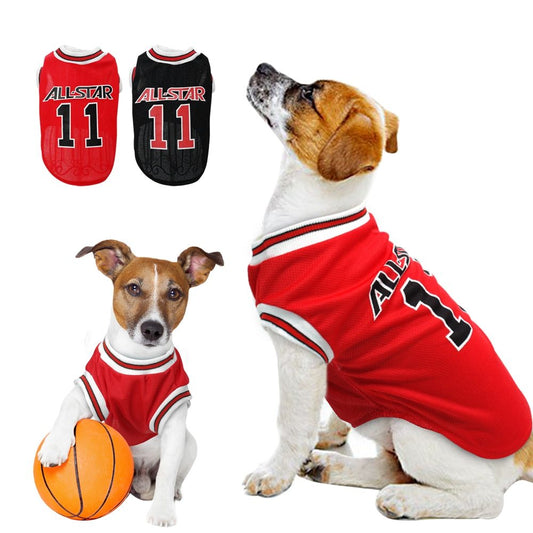 All-Star Dog Jersey 🏀 | Breathable Summer Pet Vest (Red & Black)