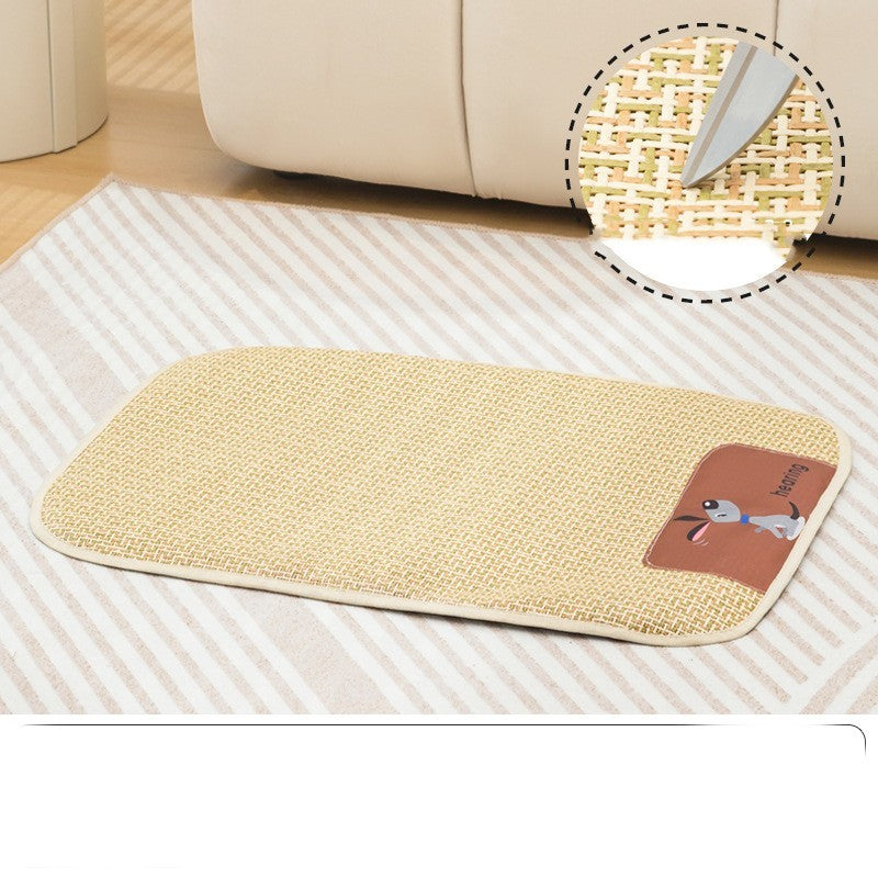 Summer Cooling Pet Mat – Ice-Silk Comfort Pad for Dogs & Cats (Dog Design)