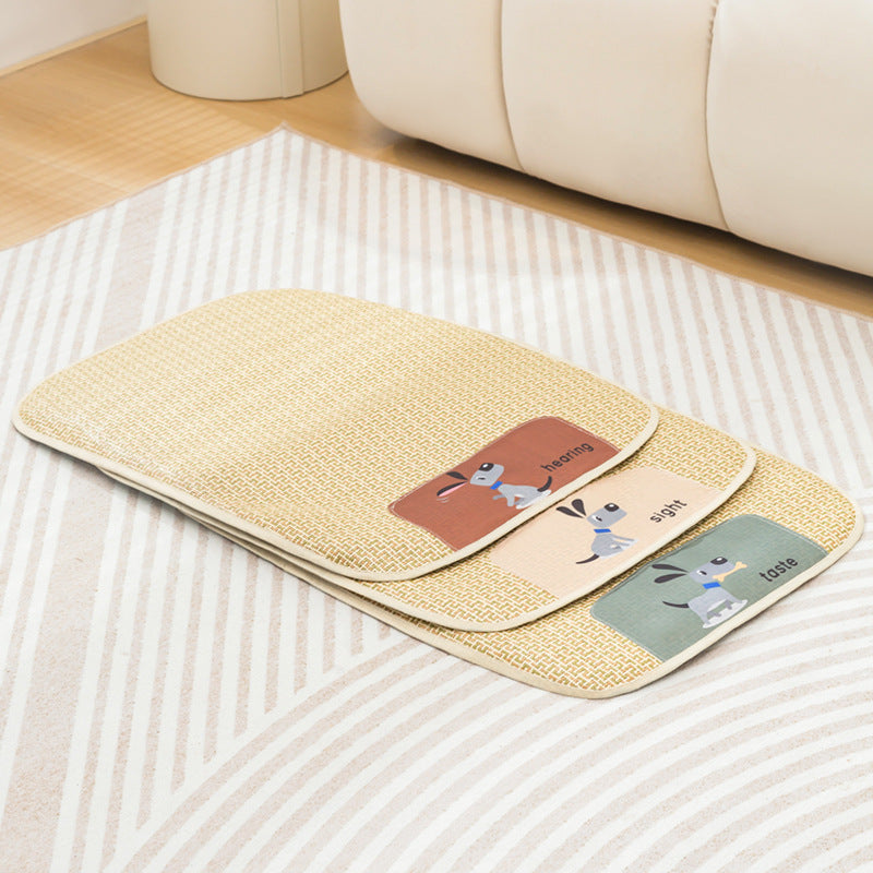 Summer Cooling Pet Mat – Ice-Silk Comfort Pad for Dogs & Cats (Dog Design)