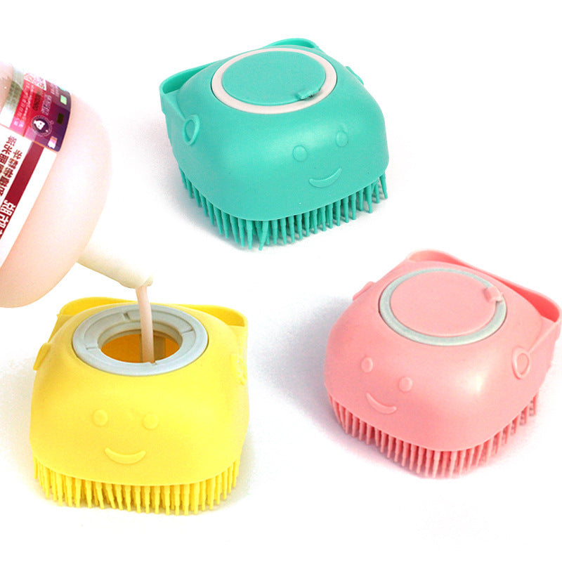 2-in-1 Pet Bath & Massage Brush | Shampoo Dispenser Grooming Tool for Dogs & Cats
