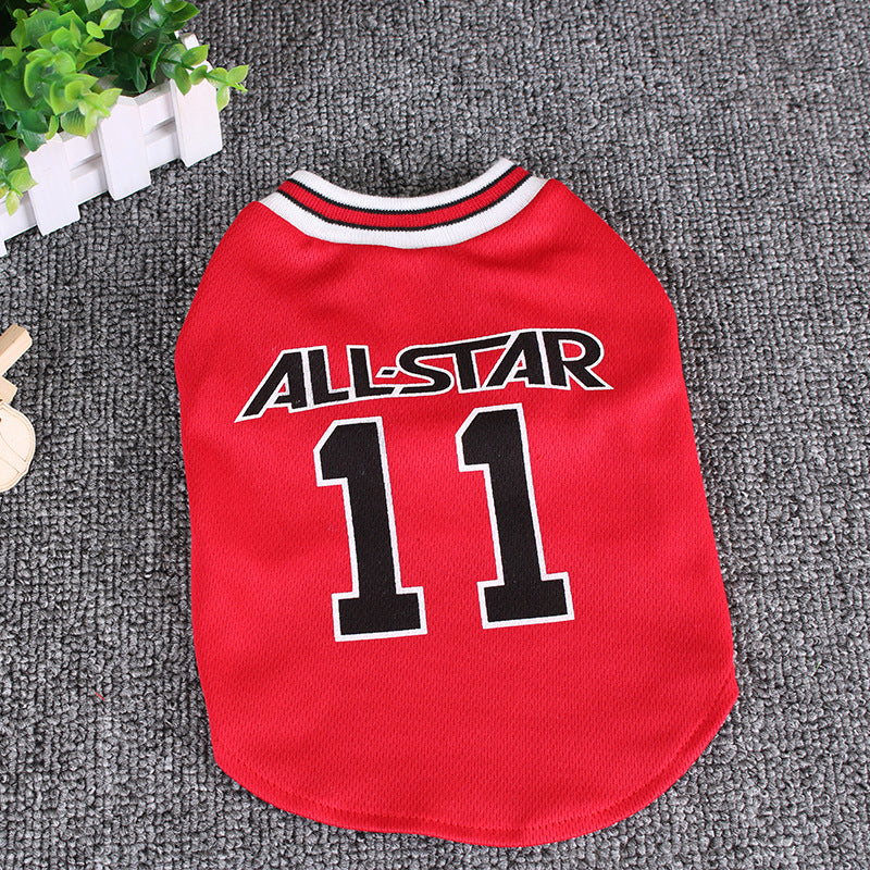 All-Star Dog Jersey 🏀 | Breathable Summer Pet Vest (Red & Black)