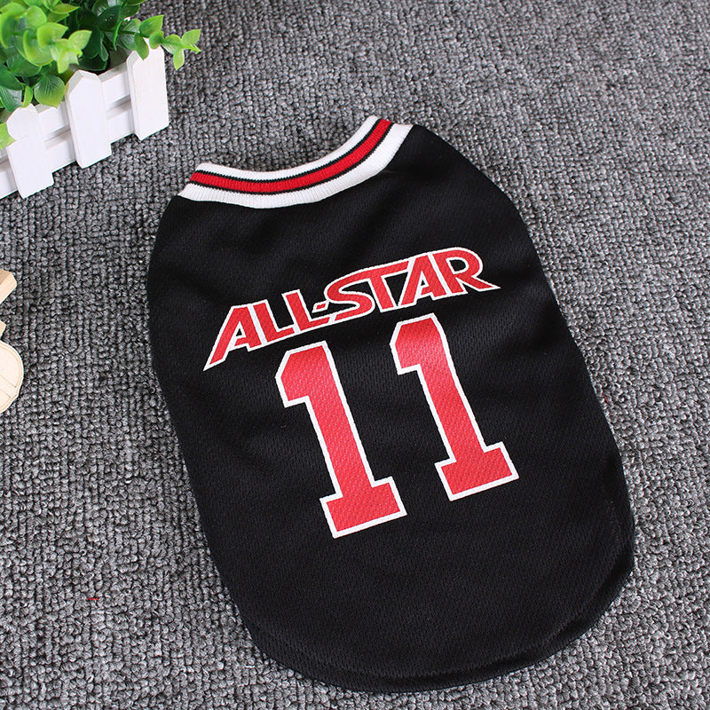 All-Star Dog Jersey 🏀 | Breathable Summer Pet Vest (Red & Black)