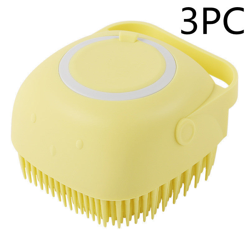 2-in-1 Pet Bath & Massage Brush | Shampoo Dispenser Grooming Tool for Dogs & Cats