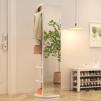 360° Rotating Wood Full Length Mirror 2 in 1 Floor Mirrors for Living Room Bedroom and Cloakroom