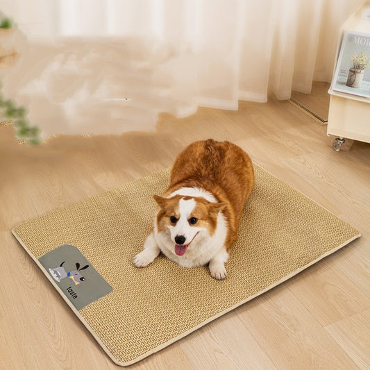 Summer Cooling Pet Mat – Ice-Silk Comfort Pad for Dogs & Cats (Dog Design)