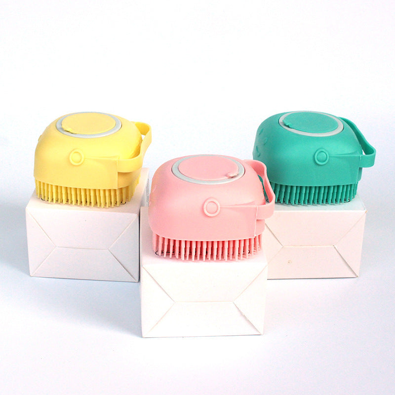 2-in-1 Pet Bath & Massage Brush | Shampoo Dispenser Grooming Tool for Dogs & Cats